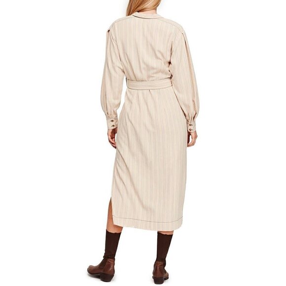 Free People Audrey Stripe Midi Shirt Dress - Picture 3 of 9